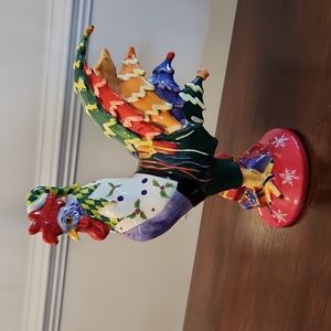 Poultry in Motion Egg Nog Christmas Rooster Figurine - Sharon Neuhaus
